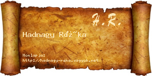 Hadnagy Réka névjegykártya